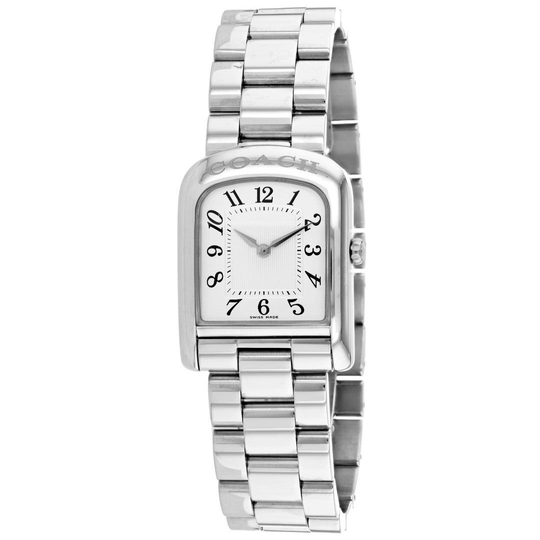 Coach Womens Silver Stainless Steel White Dial White Dial Watch - 14600146 Image 1