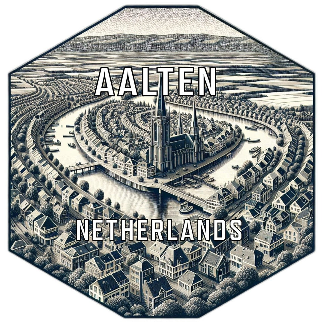 Aalten Netherlands Souvenir Travel Destination Die Cut Hexagon Fridge Magnet Image 1