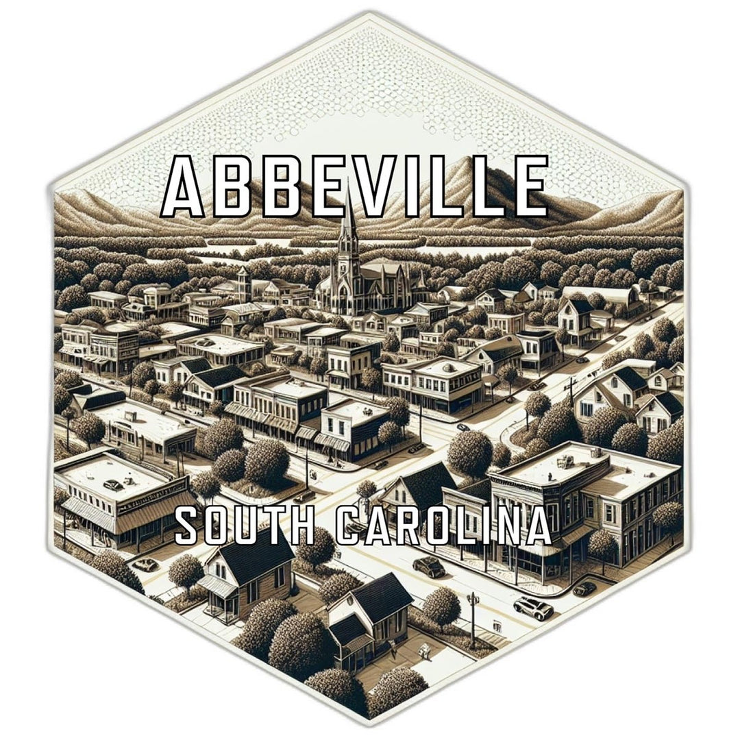 Abbeville South Carolina Souvenir Travel Destination Die Cut Hexagon Fridge Magnet Image 1