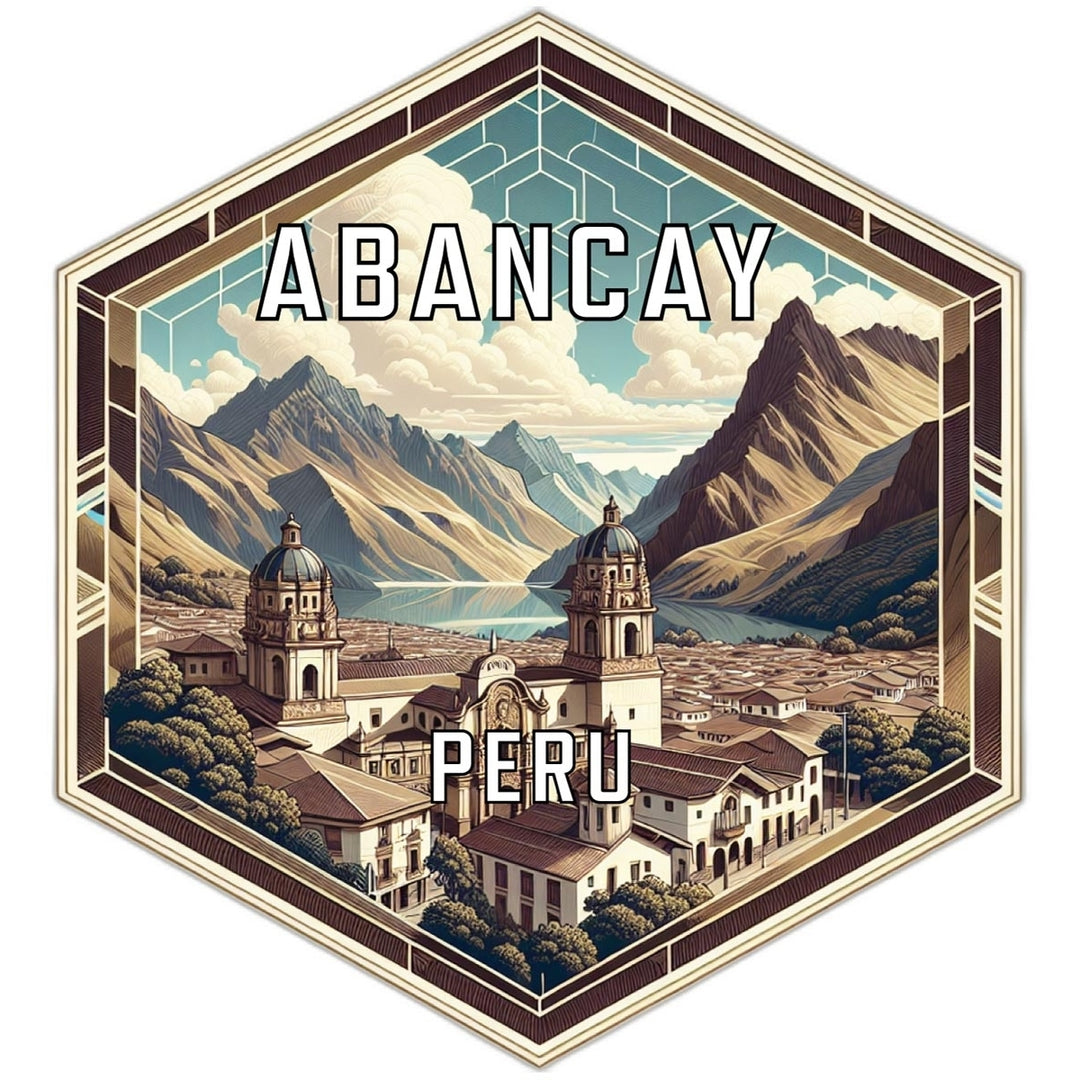 Abancay Peru Souvenir Travel Destination Die Cut Hexagon Fridge Magnet Image 1