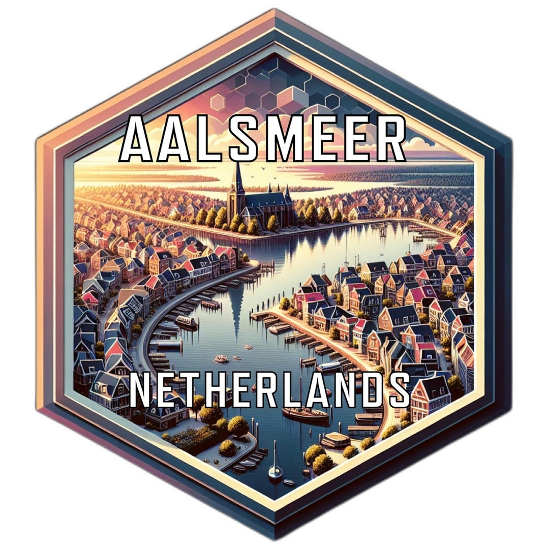 Aalsmeer Netherlands Souvenir Travel Destination Die Cut Hexagon Fridge Magnet Image 1