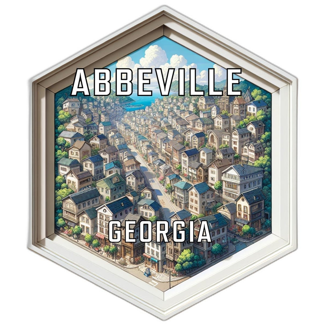 Abbeville Georgia Souvenir Travel Destination Die Cut Hexagon Fridge Magnet Image 1