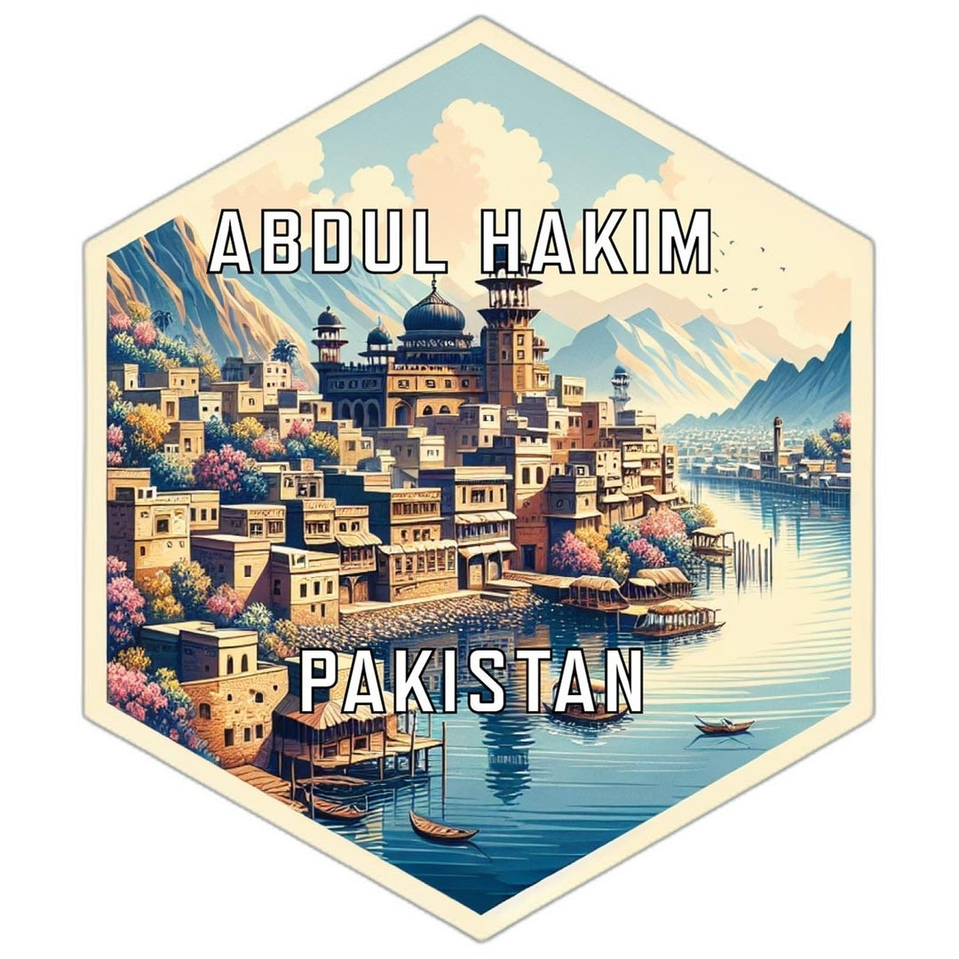 Abdul Hakim Pakistan Souvenir Travel Destination Die Cut Hexagon Fridge Magnet Image 1