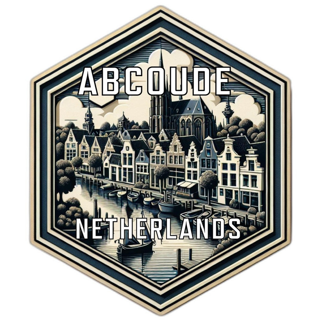 Abcoude Netherlands Souvenir Travel Destination Die Cut Hexagon Fridge Magnet Image 1