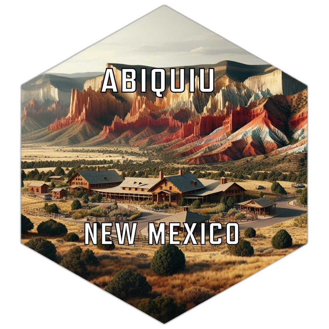 Abiquiu Mexico Souvenir Travel Destination Die Cut Hexagon Fridge Magnet Image 1