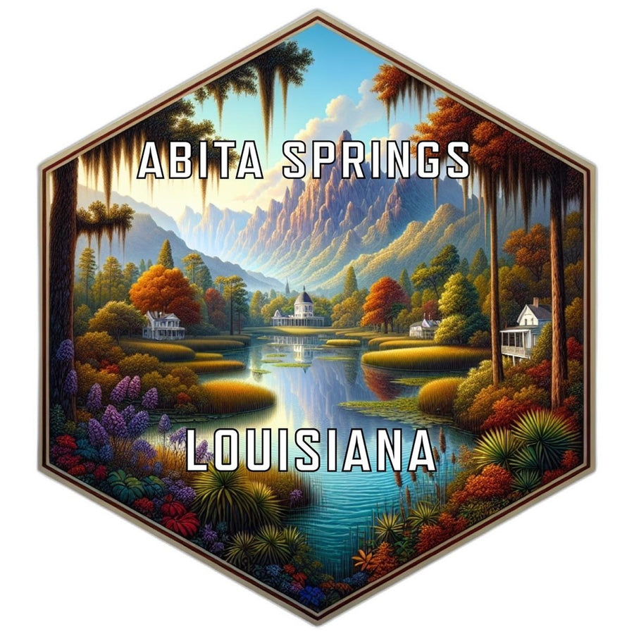 Abita Springs Louisiana Souvenir Travel Destination Die Cut Hexagon Fridge Magnet Image 1