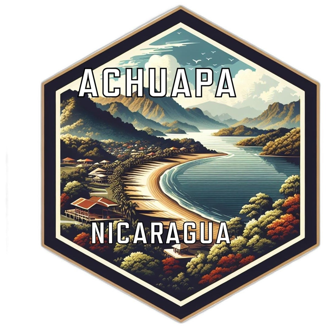 Achuapa Nicaragua Souvenir Travel Destination Die Cut Hexagon Fridge Magnet Image 1