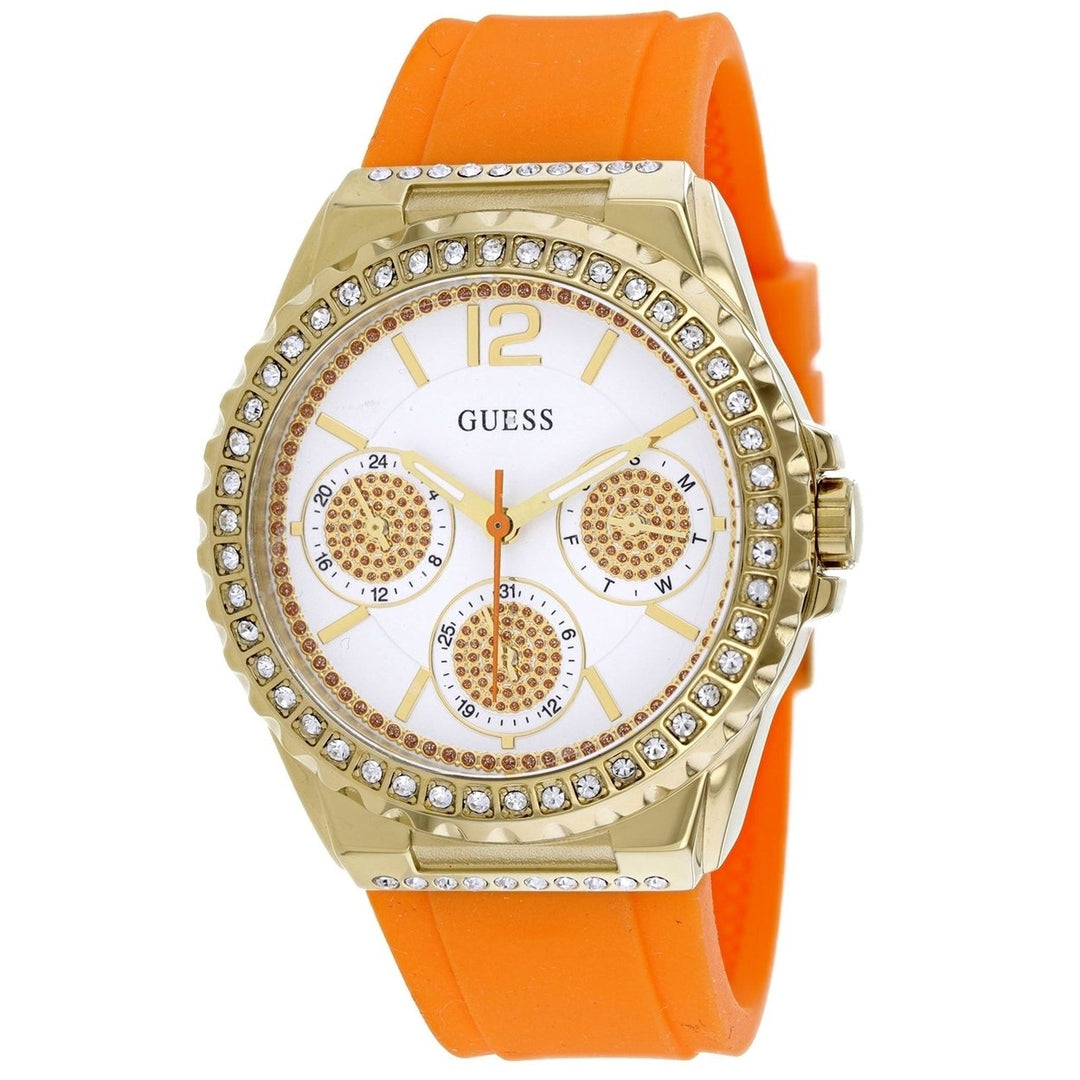 Guess Womens Classic White Dial Watch - W0846L4 Image 1