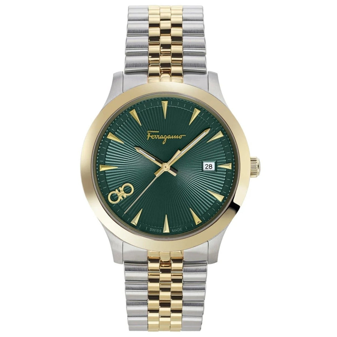 Salvatore Ferragamo Mens Duo Green Dial Watch - SFCV00219 Image 1