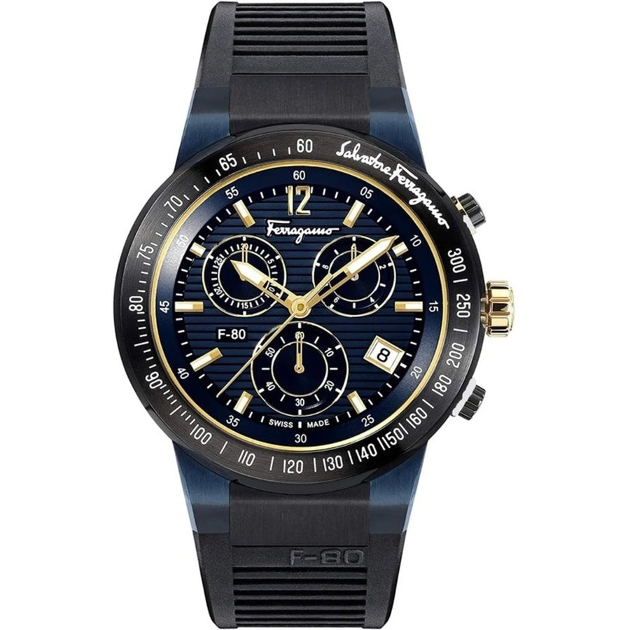 Salvatore Ferragamo Mens F-80 Blue Dial Watch - SFDL00218 Image 1