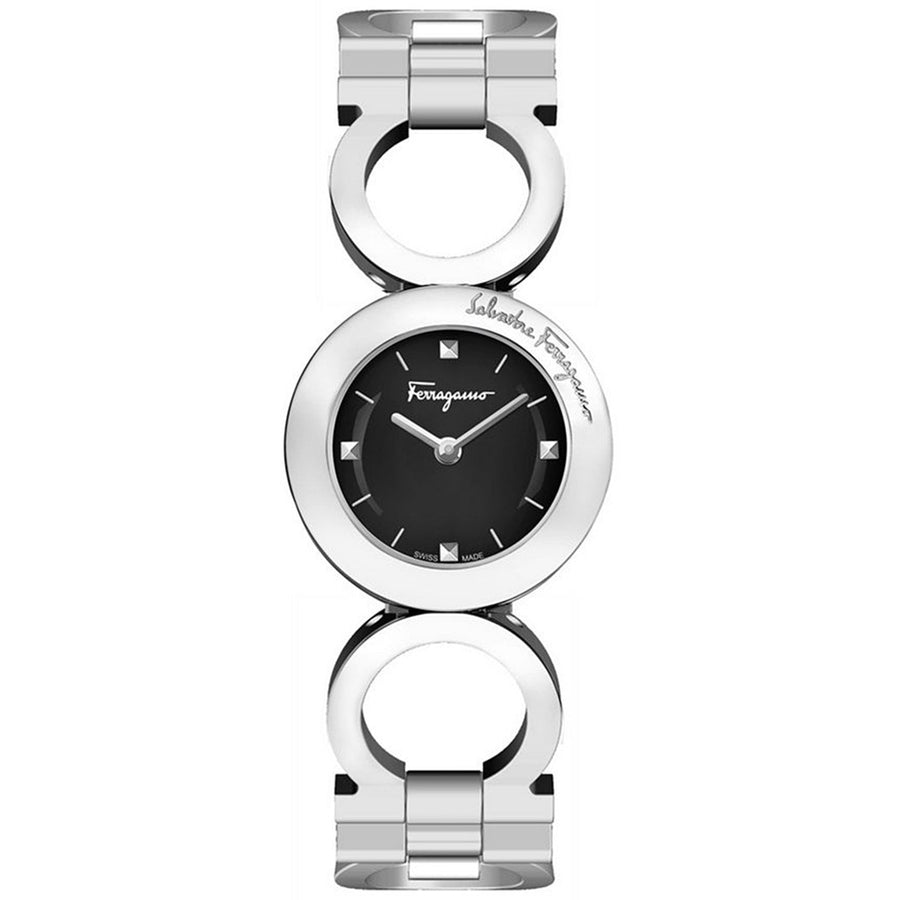 Salvatore Ferragamo Womens Gancini Black Dial Watch - SFYA00221 Image 1