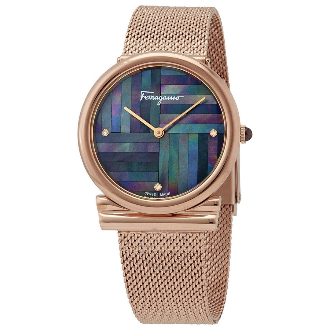 Salvatore Ferragamo Womens Gancini Slim Mother of Pearl Dial Watch - SFIY00819 Image 1