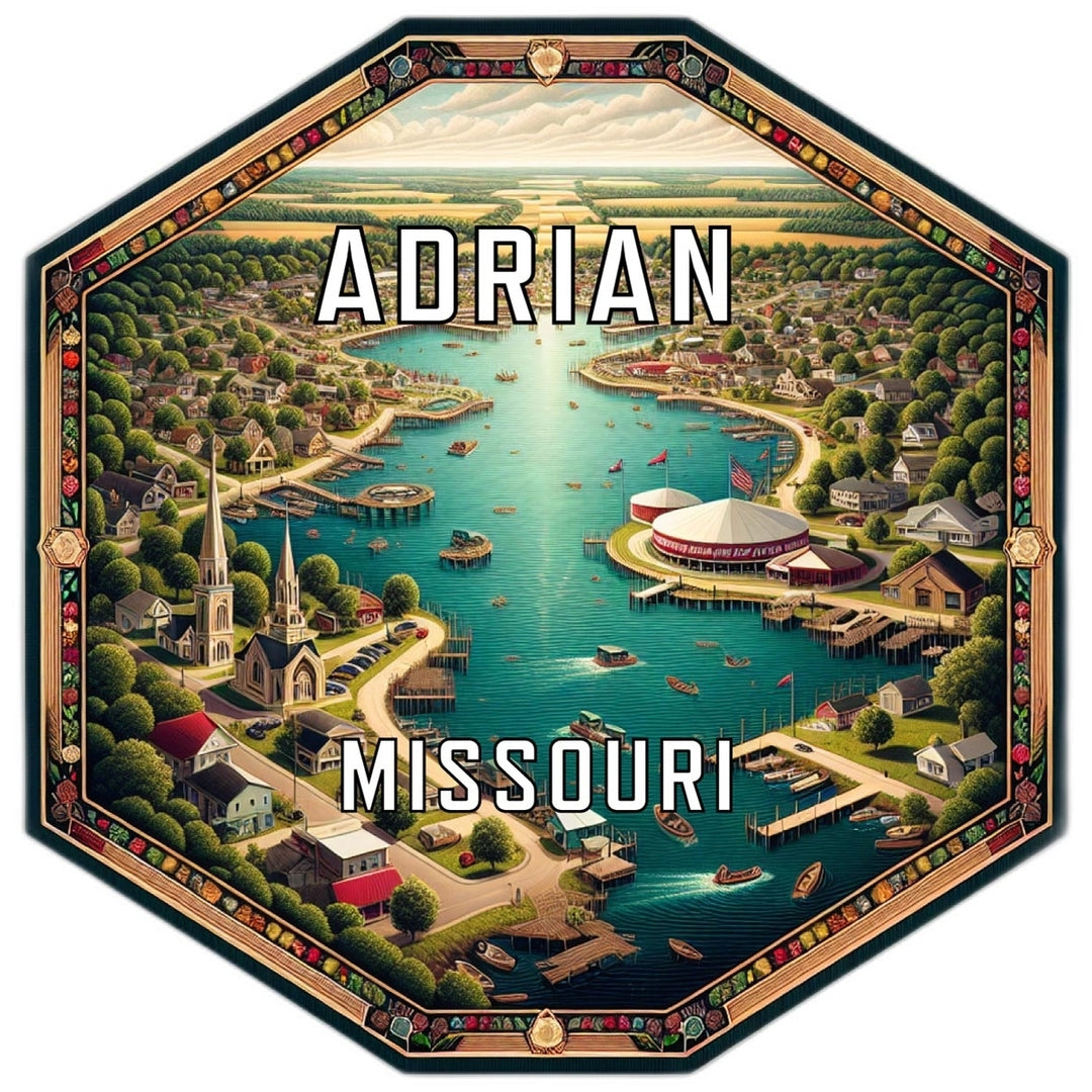 Adrian Missouri Souvenir Travel Destination Die Cut Hexagon Fridge Magnet Image 1