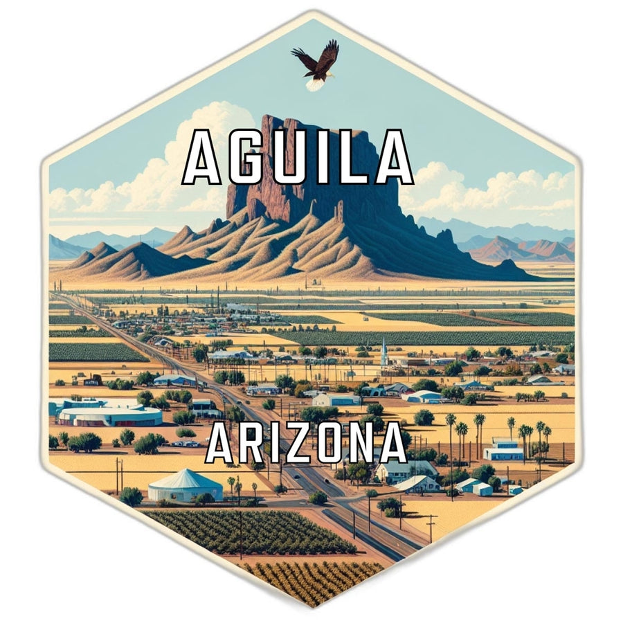 Aguila Arizona Souvenir Travel Destination Die Cut Hexagon Fridge Magnet Image 1