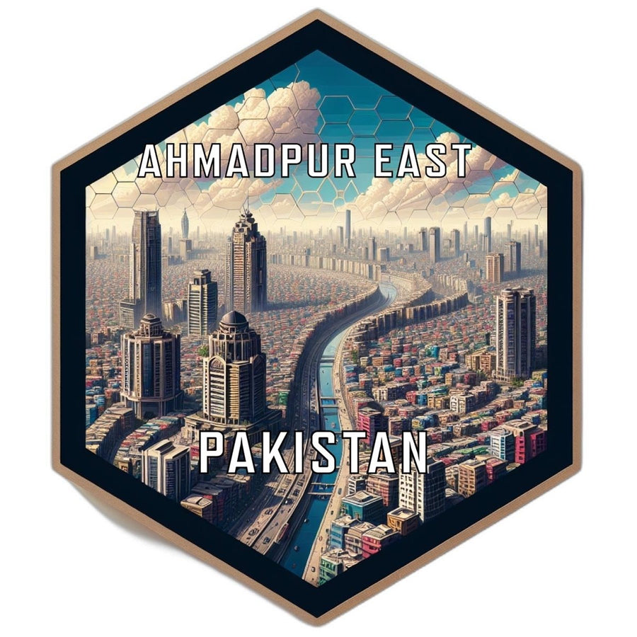 Ahmadpur East Pakistan Souvenir Travel Destination Die Cut Hexagon Fridge Magnet Image 1