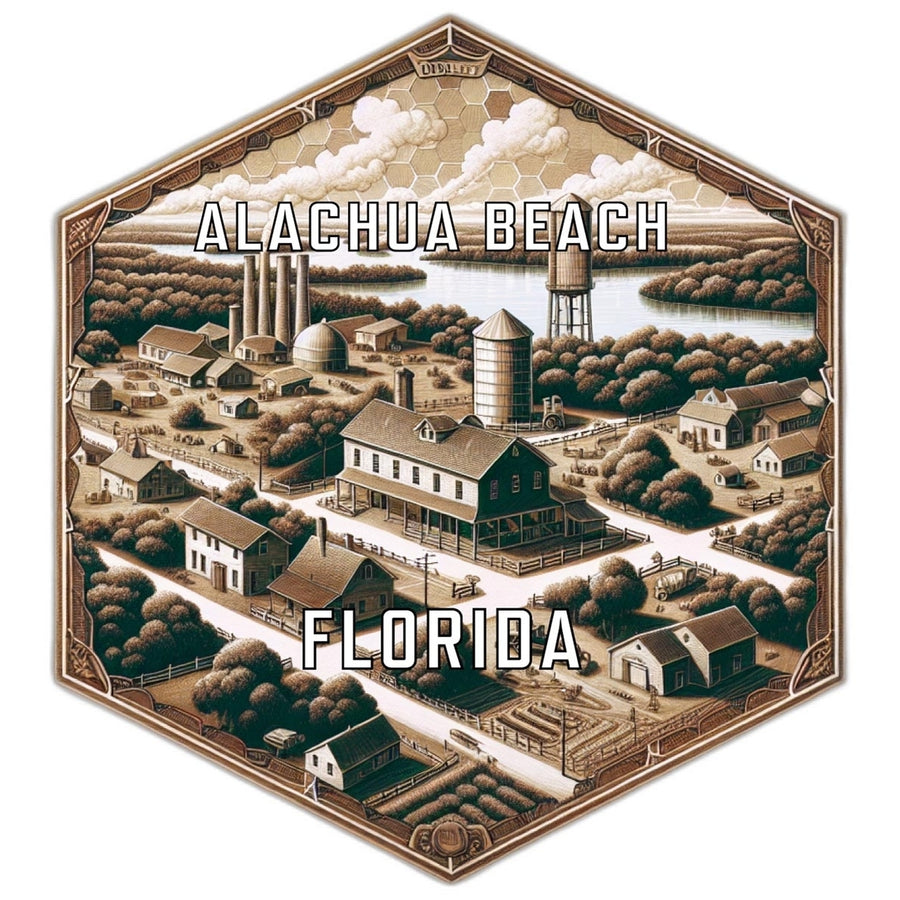 Alachua Beach Florida Souvenir Travel Destination Die Cut Hexagon Fridge Magnet Image 1