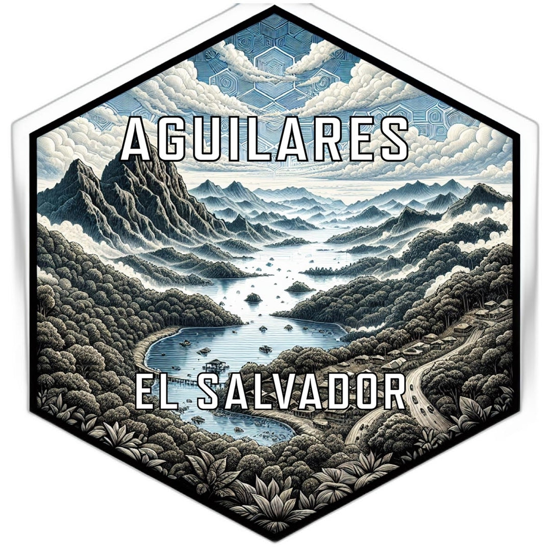 Aguilares El Salvador Souvenir Travel Destination Die Cut Hexagon Fridge Magnet Image 1