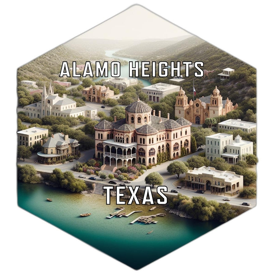 Alamo Heights Texas Souvenir Travel Destination Die Cut Hexagon Fridge Magnet Image 1