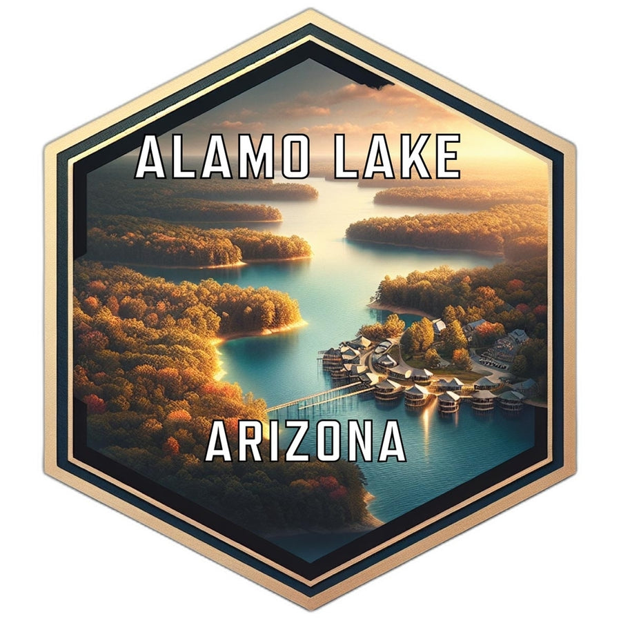 Alamo Lake Arizona Souvenir Travel Destination Die Cut Hexagon Fridge Magnet Image 1