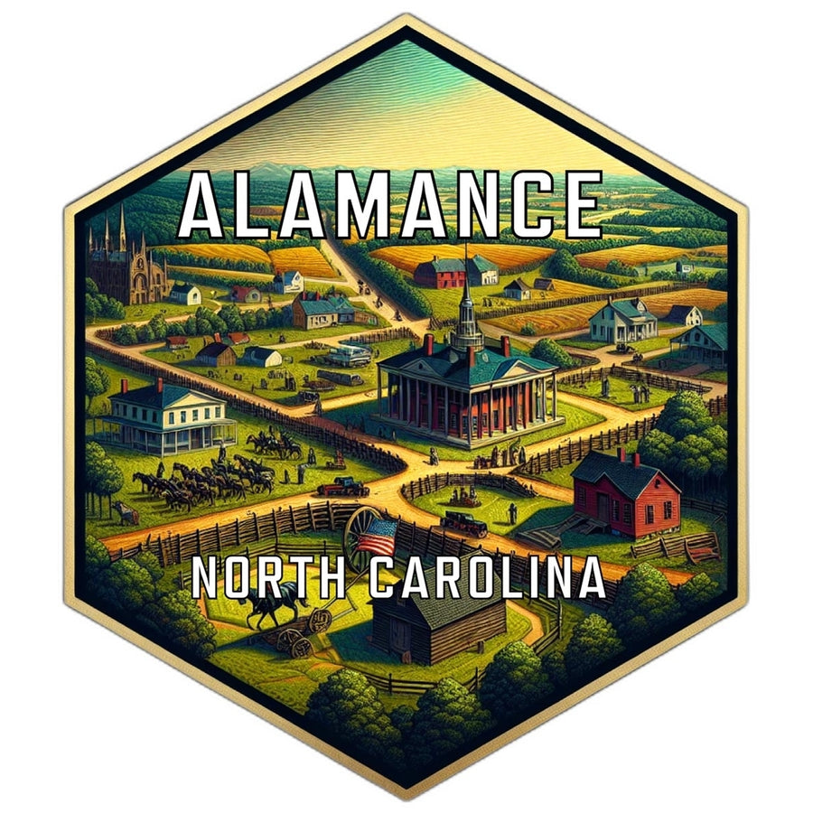 Alamance North Carolina Souvenir Travel Destination Die Cut Hexagon Fridge Magnet Image 1