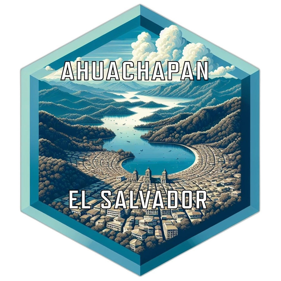 Ahuachapan El Salvador Souvenir Travel Destination Die Cut Hexagon Fridge Magnet Image 1