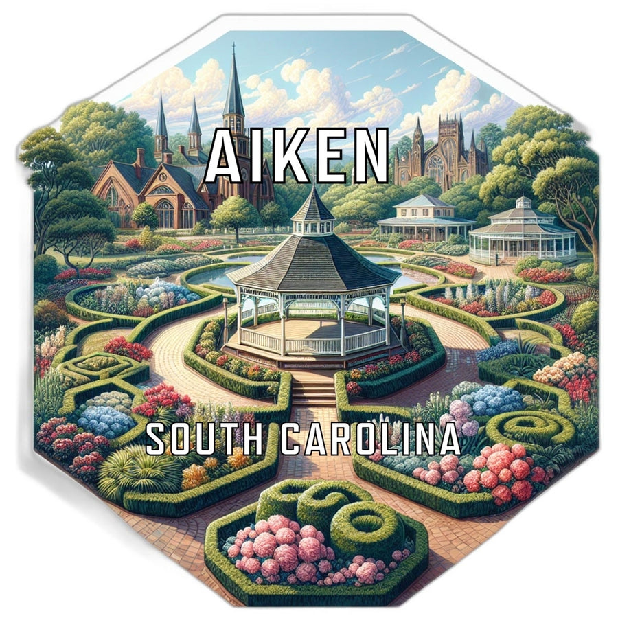 Aiken South Carolina Souvenir Travel Destination Die Cut Hexagon Fridge Magnet Image 1