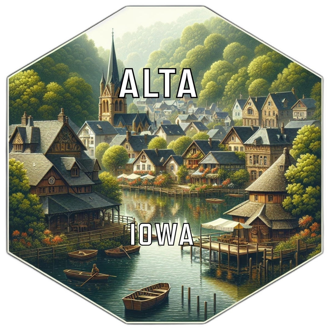 Alta Iowa Souvenir Travel Destination Die Cut Hexagon Fridge Magnet Image 1