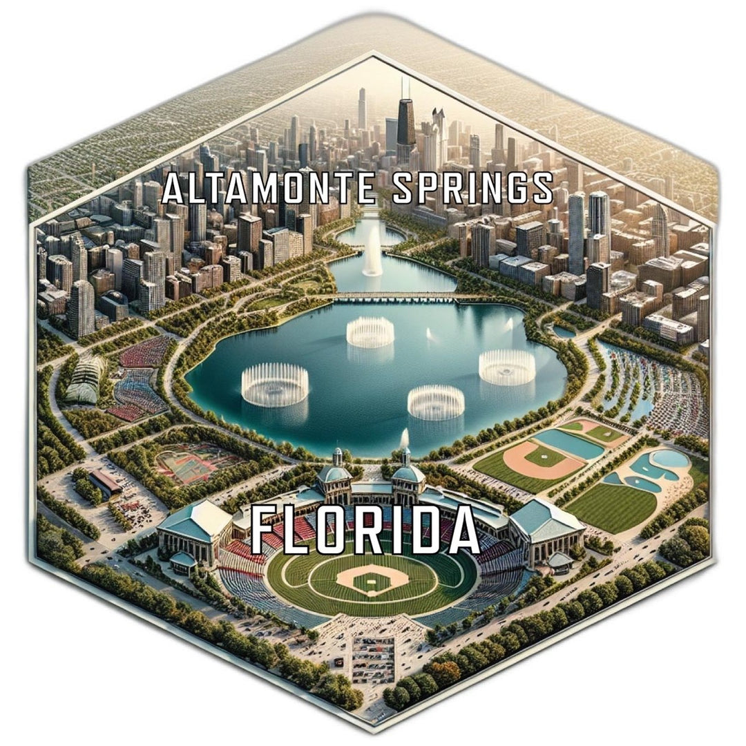 Altamonte Springs Florida Souvenir Travel Destination Die Cut Hexagon Fridge Magnet Image 1