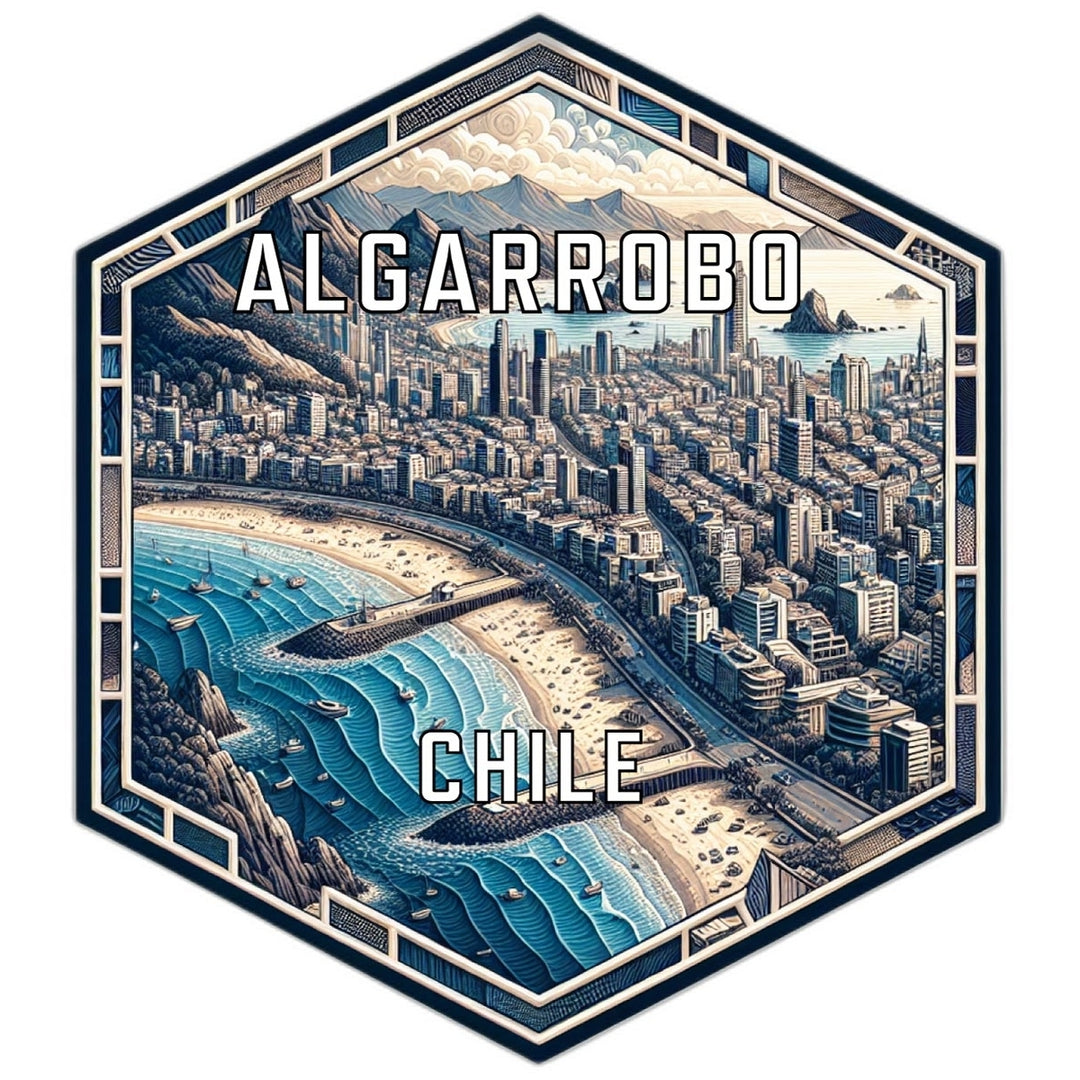 Algarrobo Chile Souvenir Travel Destination Die Cut Hexagon Fridge Magnet Image 1