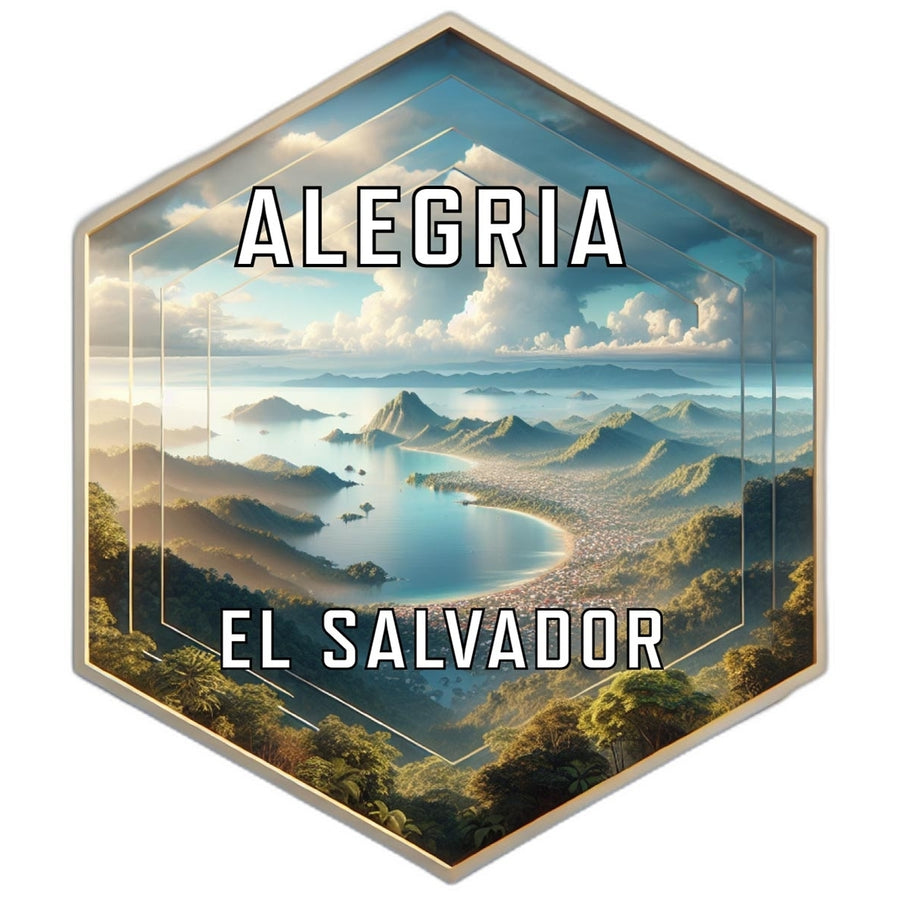 Alegria El Salvador Souvenir Travel Destination Die Cut Hexagon Fridge Magnet Image 1