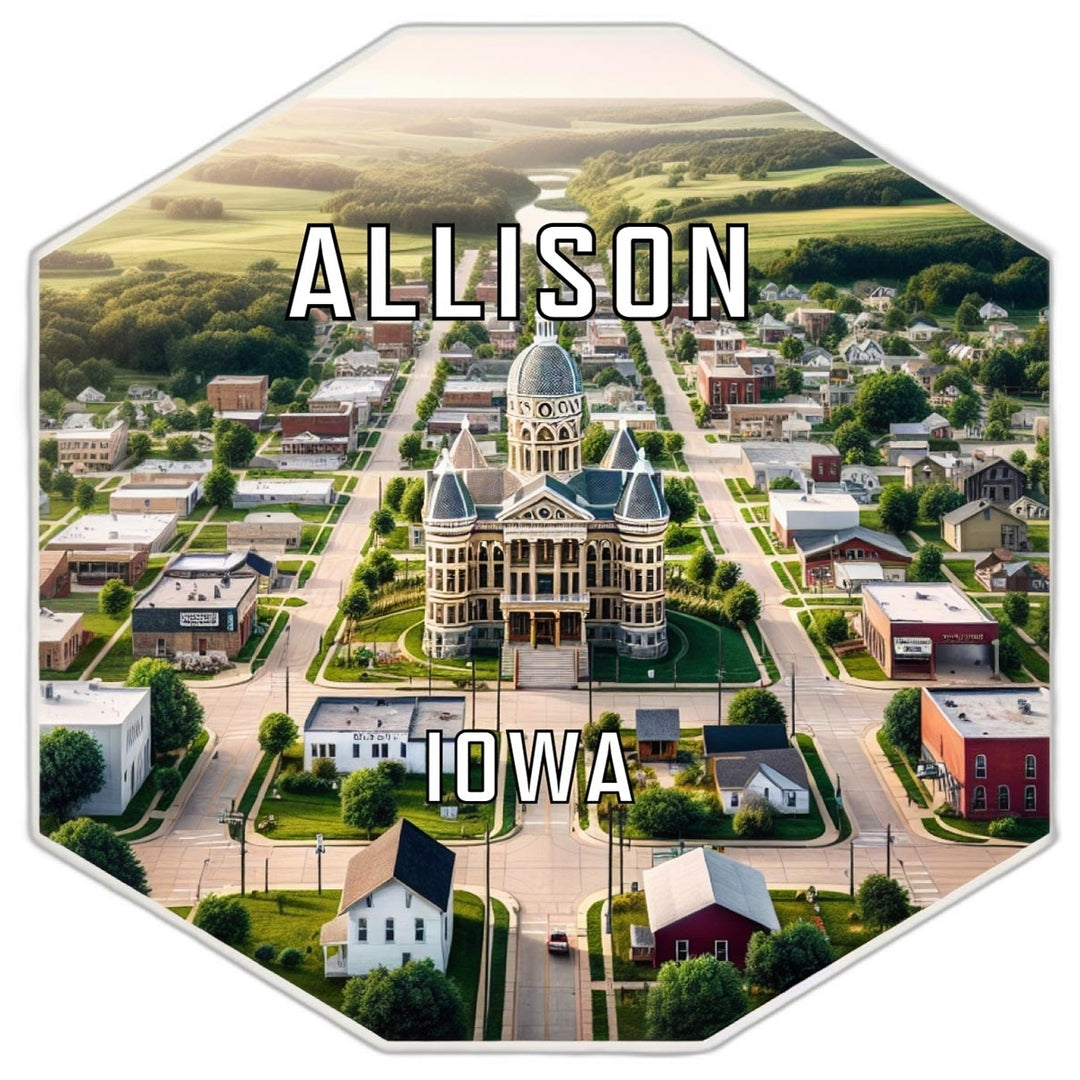 Allison Iowa Souvenir Travel Destination Die Cut Hexagon Fridge Magnet Image 1