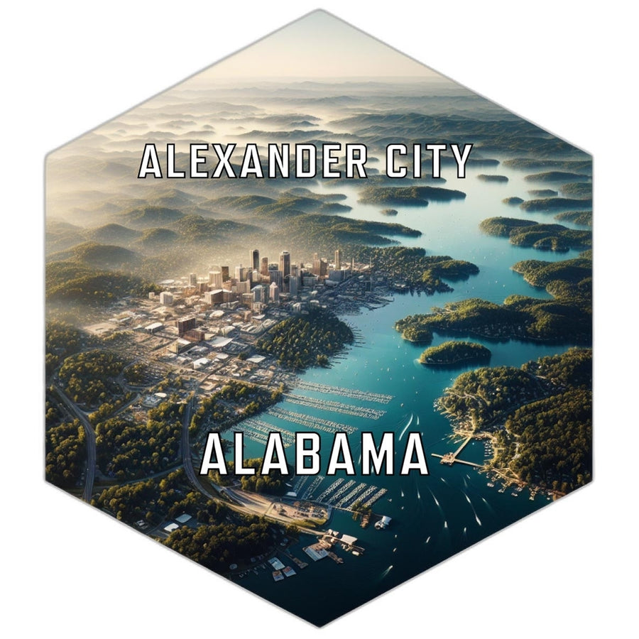 Alexander City Alabama Souvenir Travel Destination Die Cut Hexagon Fridge Magnet Image 1