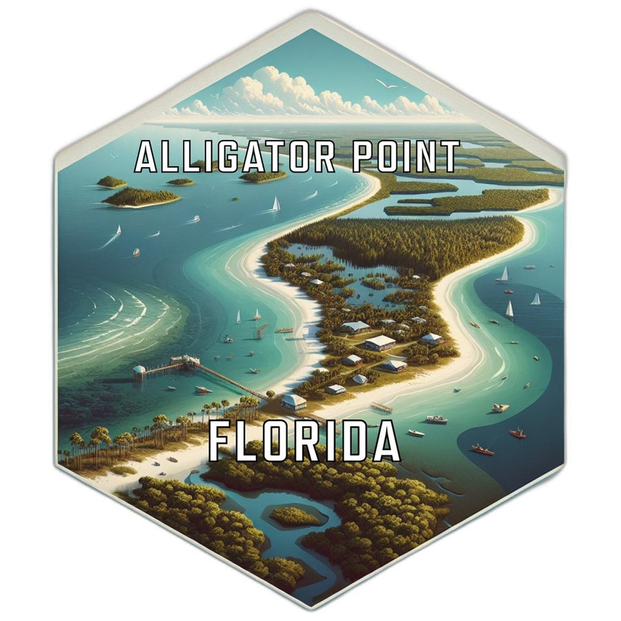 Alligator Point Florida Souvenir Travel Destination Die Cut Hexagon Fridge Magnet Image 1