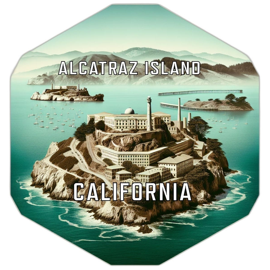 Alcatraz Island California Souvenir Travel Destination Die Cut Hexagon Fridge Magnet Image 1