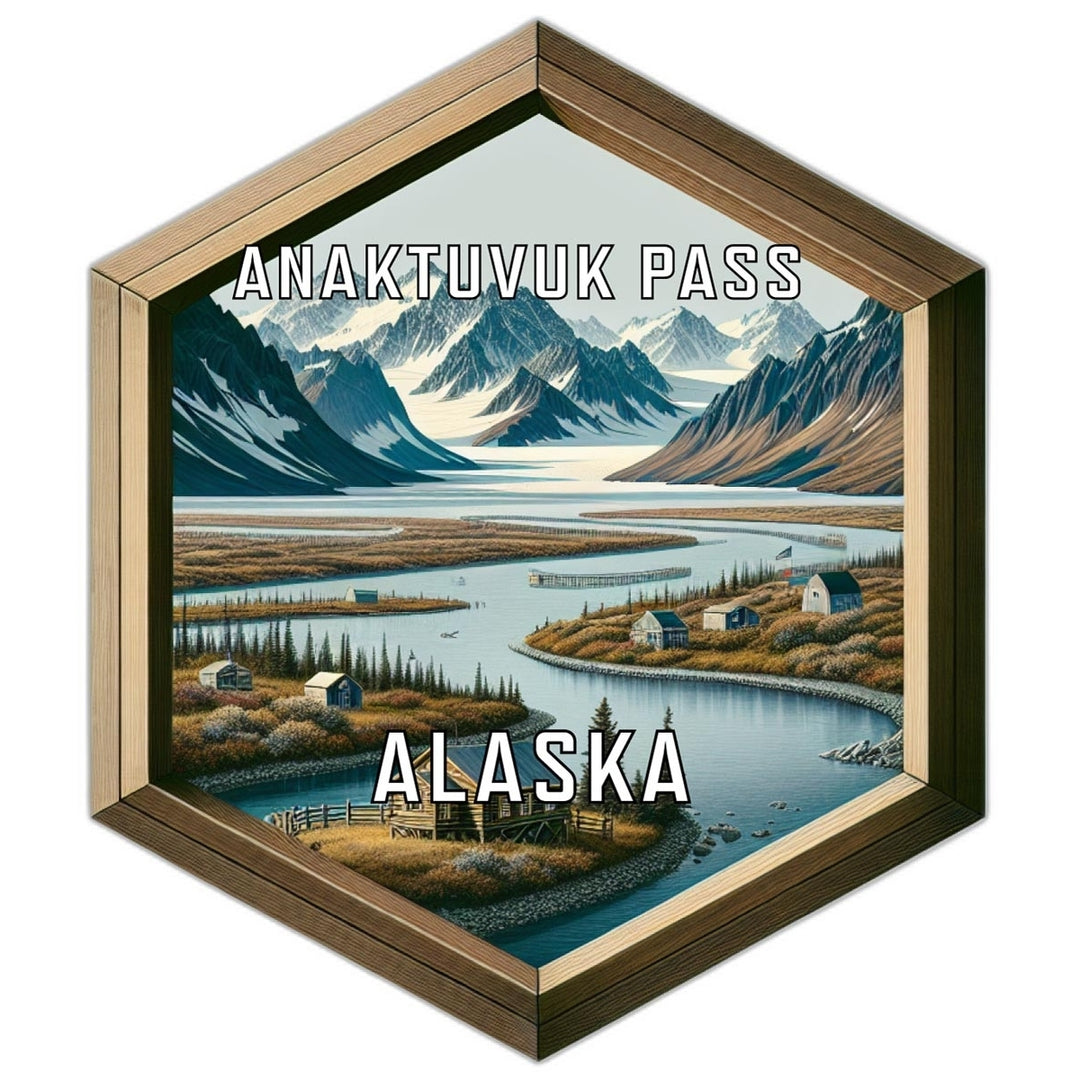 Anaktuvuk Pass Alaska Souvenir Travel Destination Die Cut Hexagon Fridge Magnet Image 1