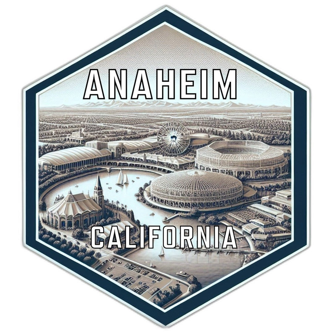 Anaheim California Souvenir Travel Destination Die Cut Hexagon Fridge Magnet Image 1