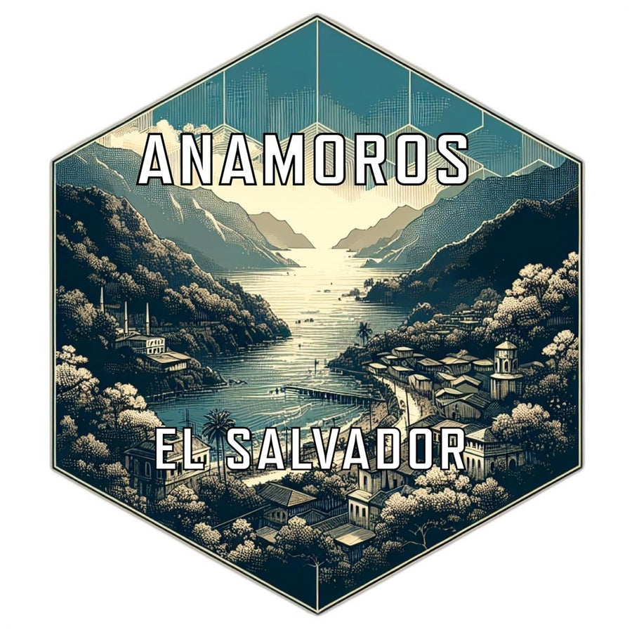 Anamoros El Salvador Souvenir Travel Destination Die Cut Hexagon Fridge Magnet Image 1