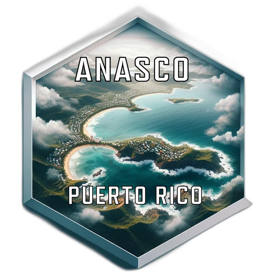 Anasco Puerto Rico Souvenir Travel Destination Die Cut Hexagon Fridge Magnet Image 1