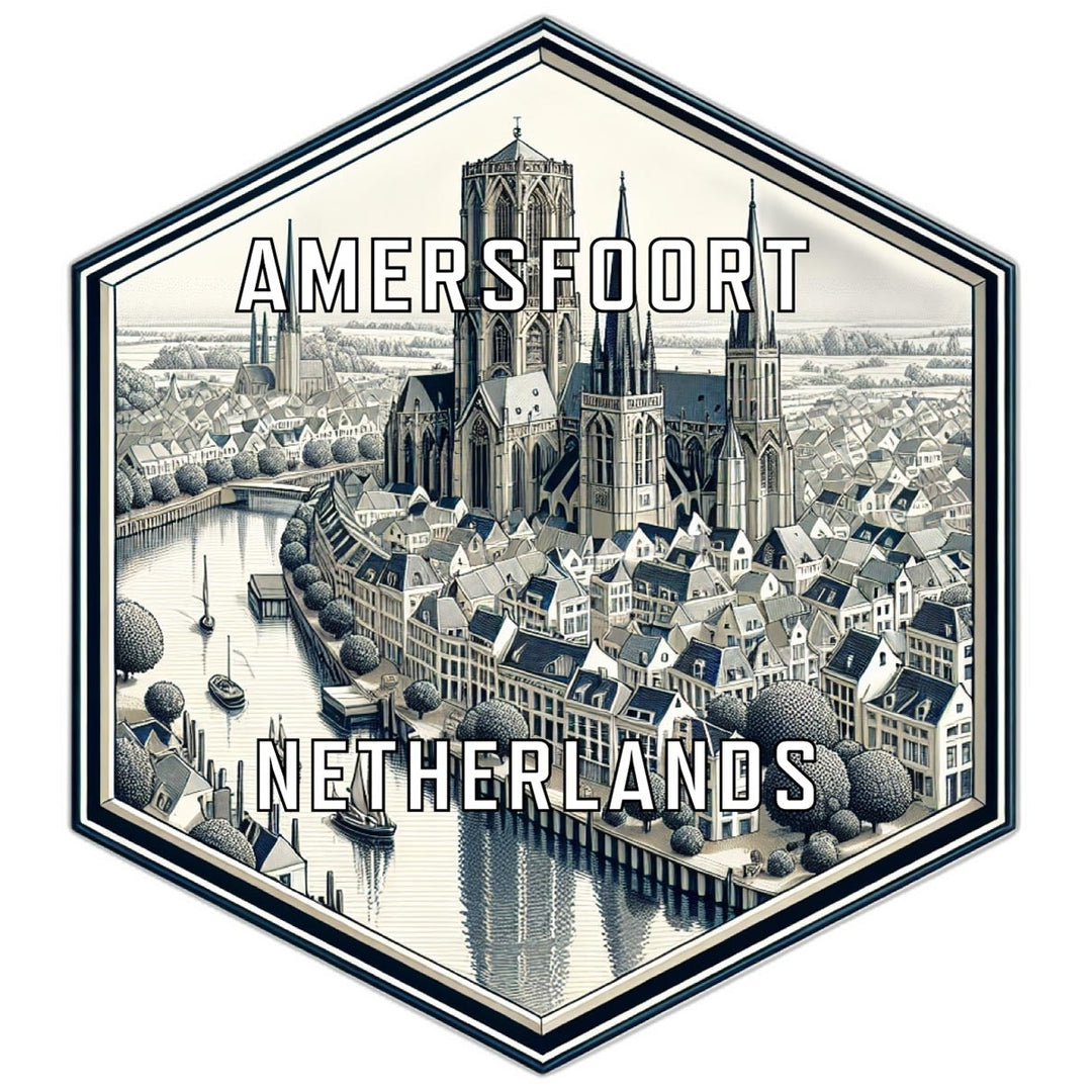 Amersfoort Netherlands Souvenir Travel Destination Die Cut Hexagon Fridge Magnet Image 1