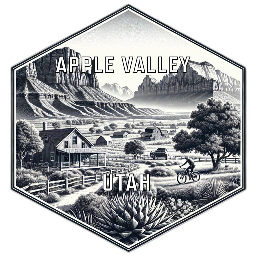 Apple Valley Utah Souvenir Travel Destination Die Cut Hexagon Fridge Magnet Image 1