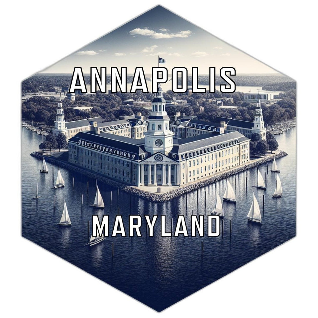 Annapolis Maryland Souvenir Travel Destination Die Cut Hexagon Fridge Magnet Image 1