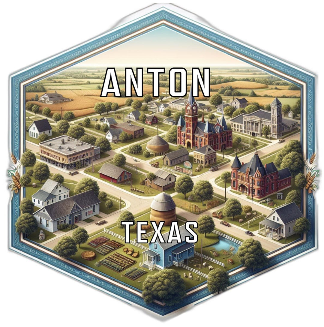 Anton Texas Souvenir Travel Destination Die Cut Hexagon Fridge Magnet Image 1