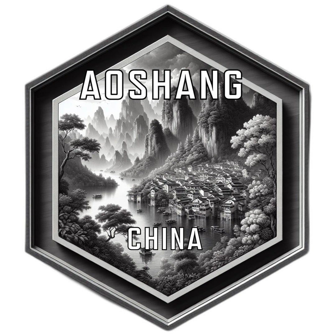 Aoshang China Souvenir Travel Destination Die Cut Hexagon Fridge Magnet Image 1