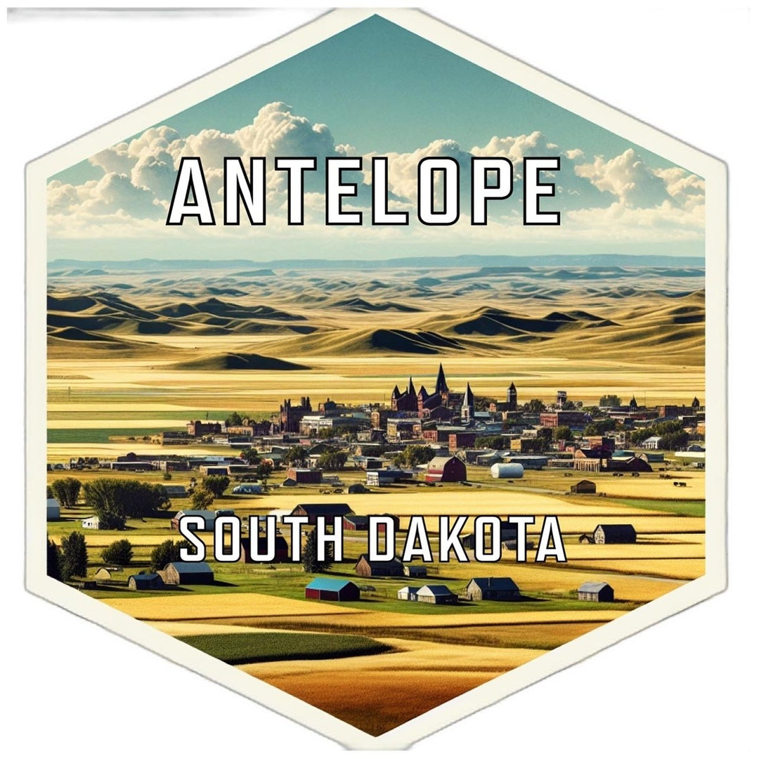 Antelope South Dakota Souvenir Travel Destination Die Cut Hexagon Fridge Magnet Image 1