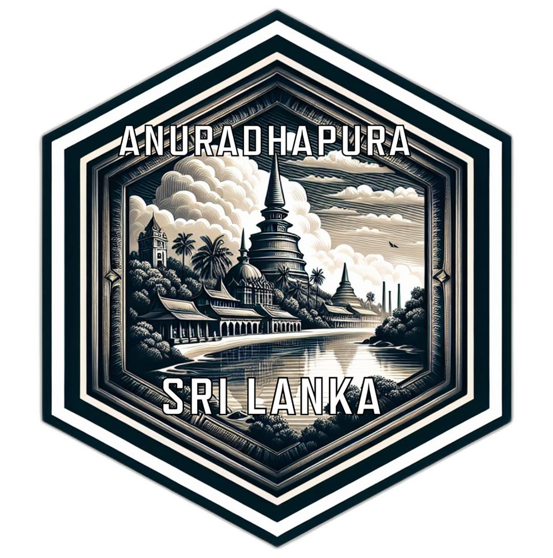 Anuradhapura Sri Lanka Souvenir Travel Destination Die Cut Hexagon Fridge Magnet Image 1