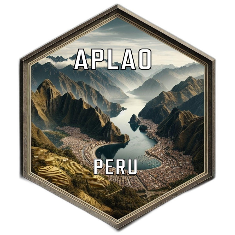 Aplao Peru Souvenir Travel Destination Die Cut Hexagon Fridge Magnet Image 1