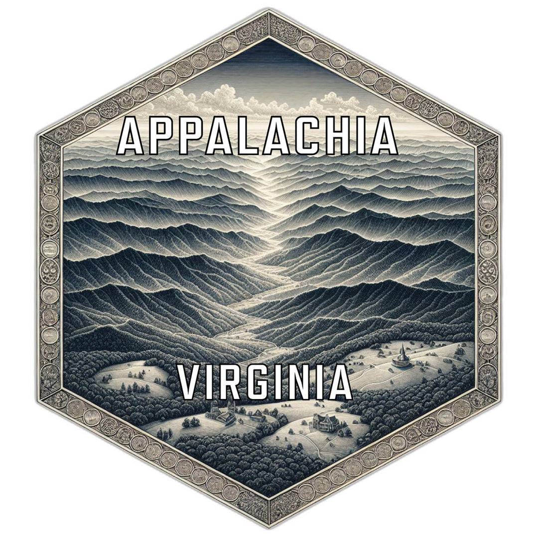 Appalachia Virginia Souvenir Travel Destination Die Cut Hexagon Fridge Magnet Image 1