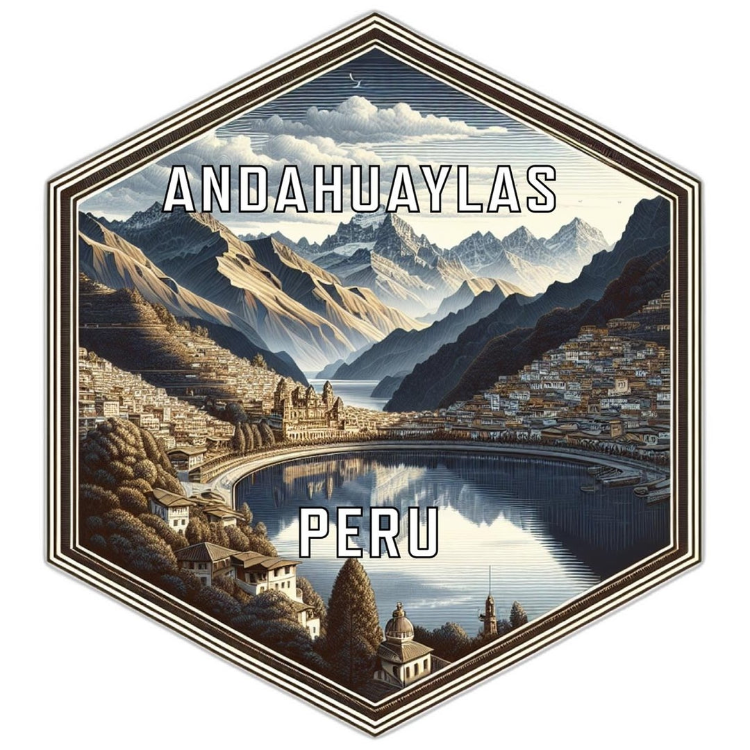 Andahuaylas Peru Souvenir Travel Destination Die Cut Hexagon Fridge Magnet Image 1