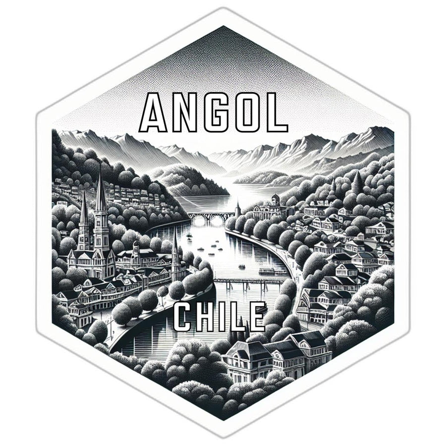 Angol Chile Souvenir Travel Destination Die Cut Hexagon Fridge Magnet Image 1