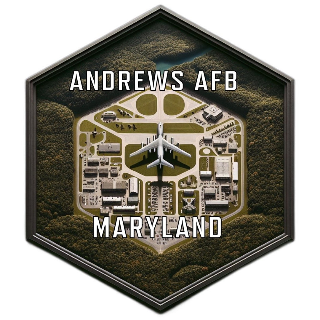 Andrews Afb Maryland Souvenir Travel Destination Die Cut Hexagon Fridge Magnet Image 1